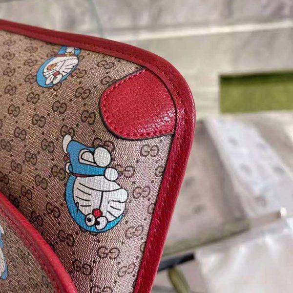 Gucci Unisex Doraemon x Gucci Small Belt Bag Beige Ebony Mini GG Supreme Canvas (6)
