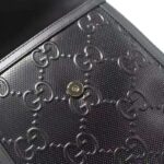 Gucci Unisex GG Embossed Messenger Bag Black GG Embossed Leather - Image 8