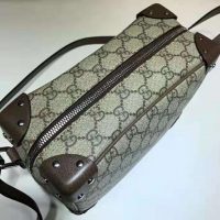 Gucci Unisex GG Shoulder Bag with Leather Details Beige/Ebony GG Supreme Canvas