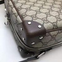 Gucci Unisex GG Shoulder Bag with Leather Details Beige/Ebony GG Supreme Canvas