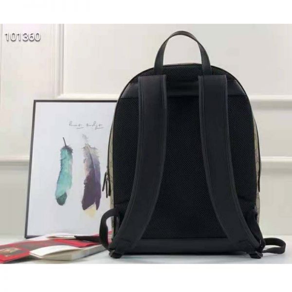 Gucci Unisex GG Supreme Backpack BeigeEbony GG Supreme Canvas (4)
