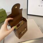 Gucci Unisex Gucci Horsebit 1955 Mini Bag Brown Leather – Bild 6