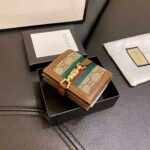 Gucci Unisex Jackie 1961 Card Case Wallet Beige and Ebony GG Supreme Canvas - Imagen 5