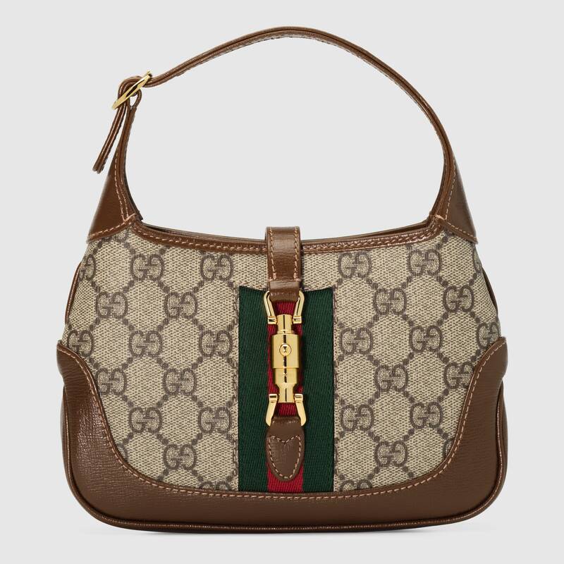 Gucci Unisex Jackie 1961 Mini Shoulder Bag Beige/Ebony GG Supreme 