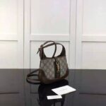 Gucci Unisex Jackie 1961 Mini Shoulder Bag Beige/Ebony GG Supreme Canvas - Image 4