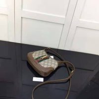 Gucci Unisex Jackie 1961 Mini Shoulder Bag Beige/Ebony GG Supreme Canvas