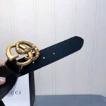 Gucci Unisex Leather Belt with Double G Buckle with Snake 4 cm Width Black - immagine 6