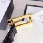 Gucci Unisex Leather Belt with G Buckle Black Leather 2.5 cm Width – Image 6