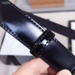 Gucci Unisex Leather Belt with G Buckle Black Leather 2.5 cm Width – Image 7