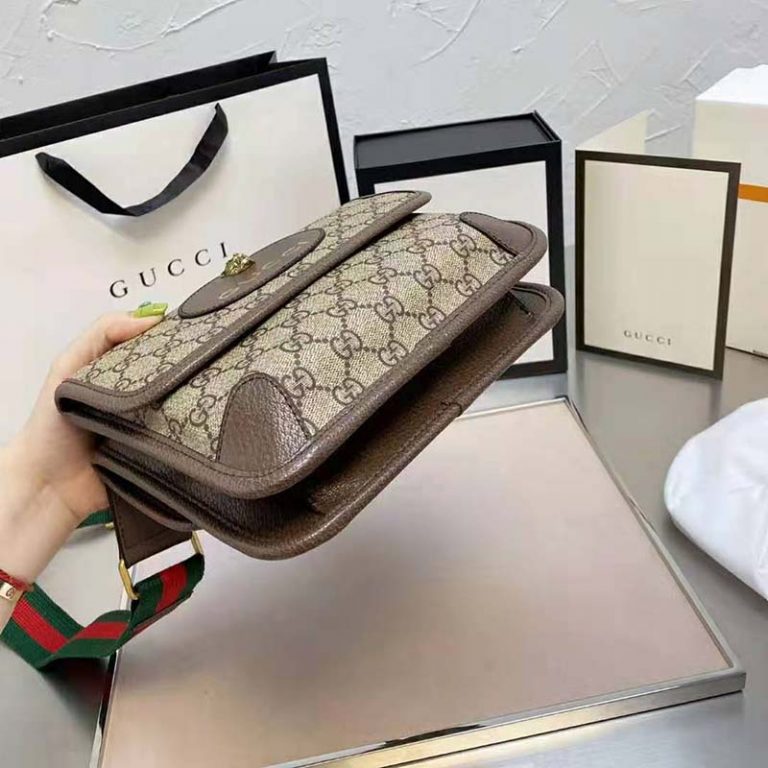 Gucci Unisex Neo Vintage Small Messenger Bag Beige/Ebony GG Supreme ...