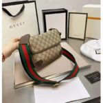 Gucci Unisex Neo Vintage Small Messenger Bag Beige/Ebony GG Supreme Canvas – Image 5