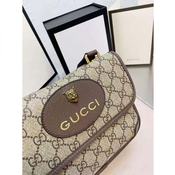 Gucci Unisex Neo Vintage Small Messenger Bag BeigeEbony GG Supreme Canvas (8)
