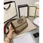 Gucci Unisex Neo Vintage Small Messenger Bag Beige/Ebony GG Supreme Canvas – Image 3