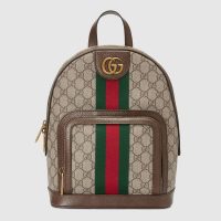 Gucci Unisex Ophidia GG Small Backpack Beige/Ebony GG Supreme Canvas