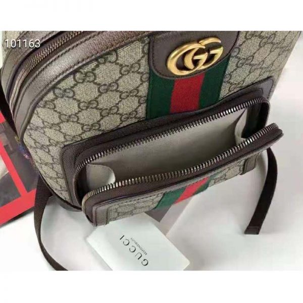 Gucci Unisex Ophidia GG Small Backpack BeigeEbony GG Supreme Canvas (10)