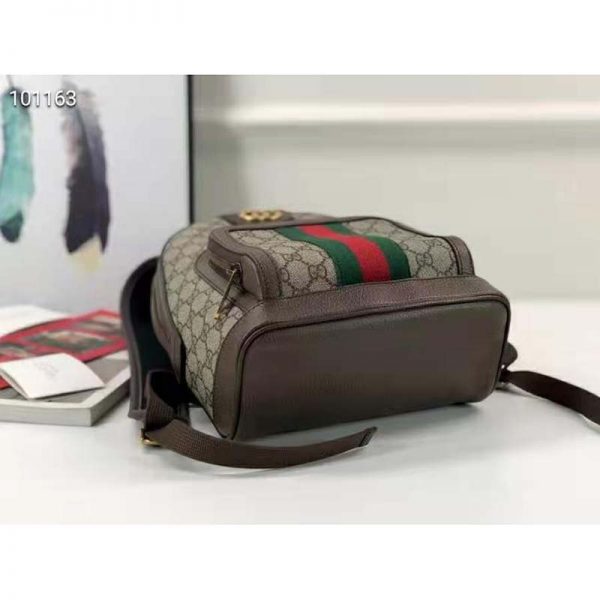 Gucci Unisex Ophidia GG Small Backpack BeigeEbony GG Supreme Canvas (8)