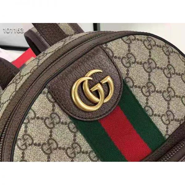 Gucci Unisex Ophidia GG Small Backpack BeigeEbony GG Supreme Canvas (9)