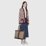 Gucci Unisex Ophidia Soft GG Supreme Medium Tote Beige/Ebony Supreme Canvas - Image 11
