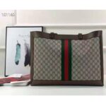 Gucci Unisex Ophidia Soft GG Supreme Medium Tote Beige/Ebony Supreme Canvas - Image 3