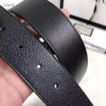 Gucci Unisex Wide Leather Belt with Double G Buckle 4 cm Width-Black – Image 7