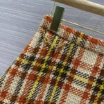 Gucci Women Check Wool Skirt with Horsebits Ivory Brown and Yellow Blend - Image 7