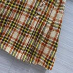 Gucci Women Check Wool Skirt with Horsebits Ivory Brown and Yellow Blend - Image 6