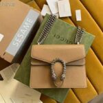 Gucci Women Dionysus Mini Bag Brown Leather Tiger Head Closure - Image 2