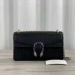 Gucci Women Dionysus Small Shoulder Bag Black Textured Leather Tiger Head - Imagen 2