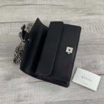 Gucci Women Dionysus Small Shoulder Bag Black Textured Leather Tiger Head - Imagen 8