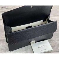 Gucci Women Dionysus Small Shoulder Bag Black Textured Leather Tiger Head