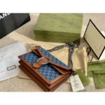 Gucci Women Dionysus Small Shoulder Bag Washed Organic GG Jacquard Denim - Image 5