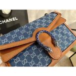 Gucci Women Dionysus Small Shoulder Bag Washed Organic GG Jacquard Denim - Image 8