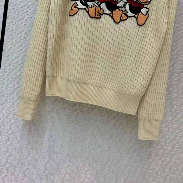 Gucci Women Disney x Gucci Donald Duck Cotton Wool Sweater Crewneck-White (1)