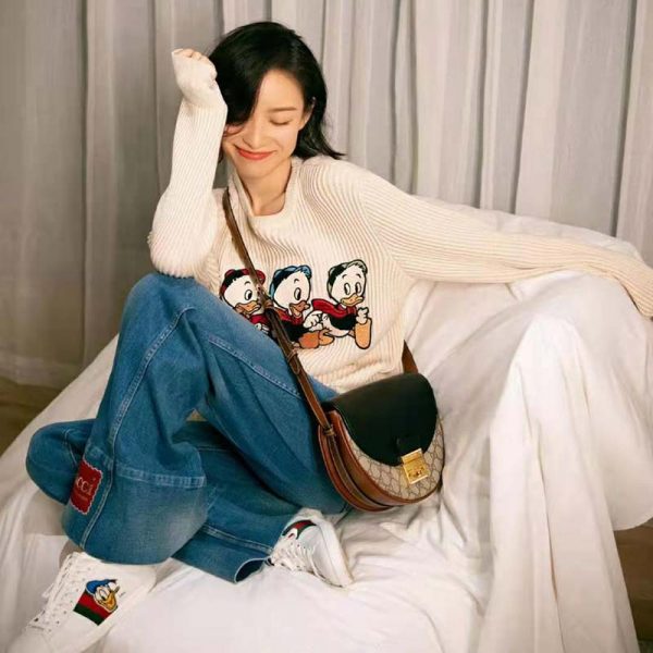 Gucci Women Disney x Gucci Donald Duck Cotton Wool Sweater Crewneck-White (11)