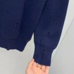 Gucci Women Disney x Gucci Donald Duck Cotton Wool Sweater Holes Crewneck Collar-Navy – Image 9