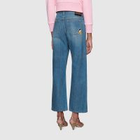 Gucci Women Disney x Gucci Donald Duck Eco Denim Pant Blue Organic Cotton