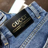 Gucci Women Disney x Gucci Donald Duck Eco Denim Pant Blue Organic Cotton