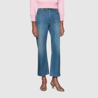 Gucci Women Disney x Gucci Donald Duck Eco Denim Pant Blue Organic Cotton