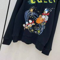 Gucci Women Disney x Gucci Donald Duck Hooded Sweatshirt Fixed Hood Oversize Fit Cotton