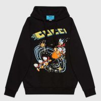 Gucci Women Disney x Gucci Donald Duck Hooded Sweatshirt Fixed Hood Oversize Fit Cotton