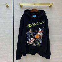 Gucci Women Disney x Gucci Donald Duck Hooded Sweatshirt Fixed Hood Oversize Fit Cotton