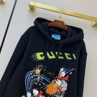 Gucci Women Disney x Gucci Donald Duck Hooded Sweatshirt Fixed Hood Oversize Fit Cotton