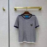 Gucci Women Disney x Gucci Donald Duck Striped T-Shirt Cotton Jersey Crewneck Short Sleeves – Image 2