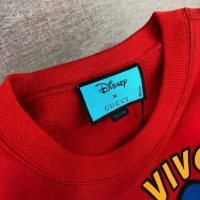 Gucci Women Disney x Gucci Donald Duck Sweatshirt Cotton Crewneck Oversized Fit-Red