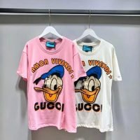 Gucci Women Disney x Gucci Donald Duck T-Shirt Cotton Jersey Crewneck Oversize Fit-White