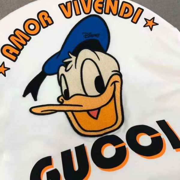 Gucci Women Disney x Gucci Donald Duck T-Shirt Cotton Jersey Crewneck Oversize Fit-White (7)