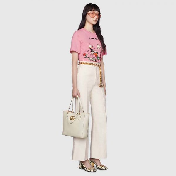 Gucci Women Disney x Gucci Donald Duck T-Shirt Cotton Jersey Crewneck Short Sleeves-Pink (13)