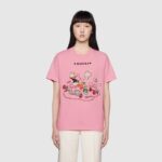 Gucci Women Disney x Gucci Donald Duck T-Shirt Cotton Jersey Crewneck Short Sleeves-Pink - immagine 13