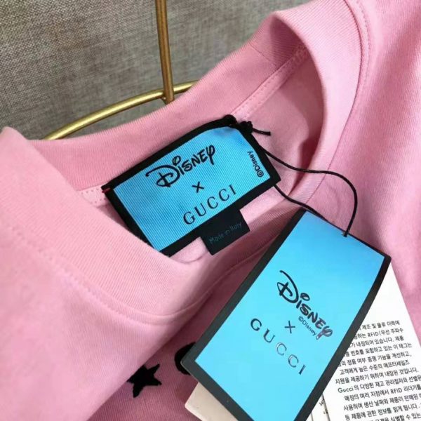 Gucci Women Disney x Gucci Donald Duck T-Shirt Cotton Jersey Crewneck Short Sleeves-Pink (6)