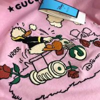 Gucci Women Disney x Gucci Donald Duck T-Shirt Cotton Jersey Crewneck Short Sleeves-Pink